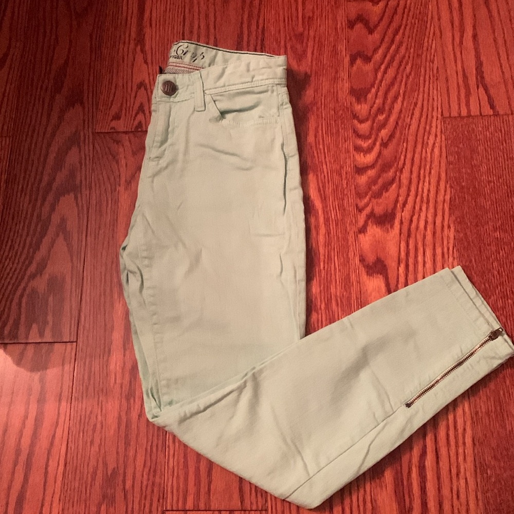 Mint Green Tommy Hilfiger Skinny Ankle Crop Jeans